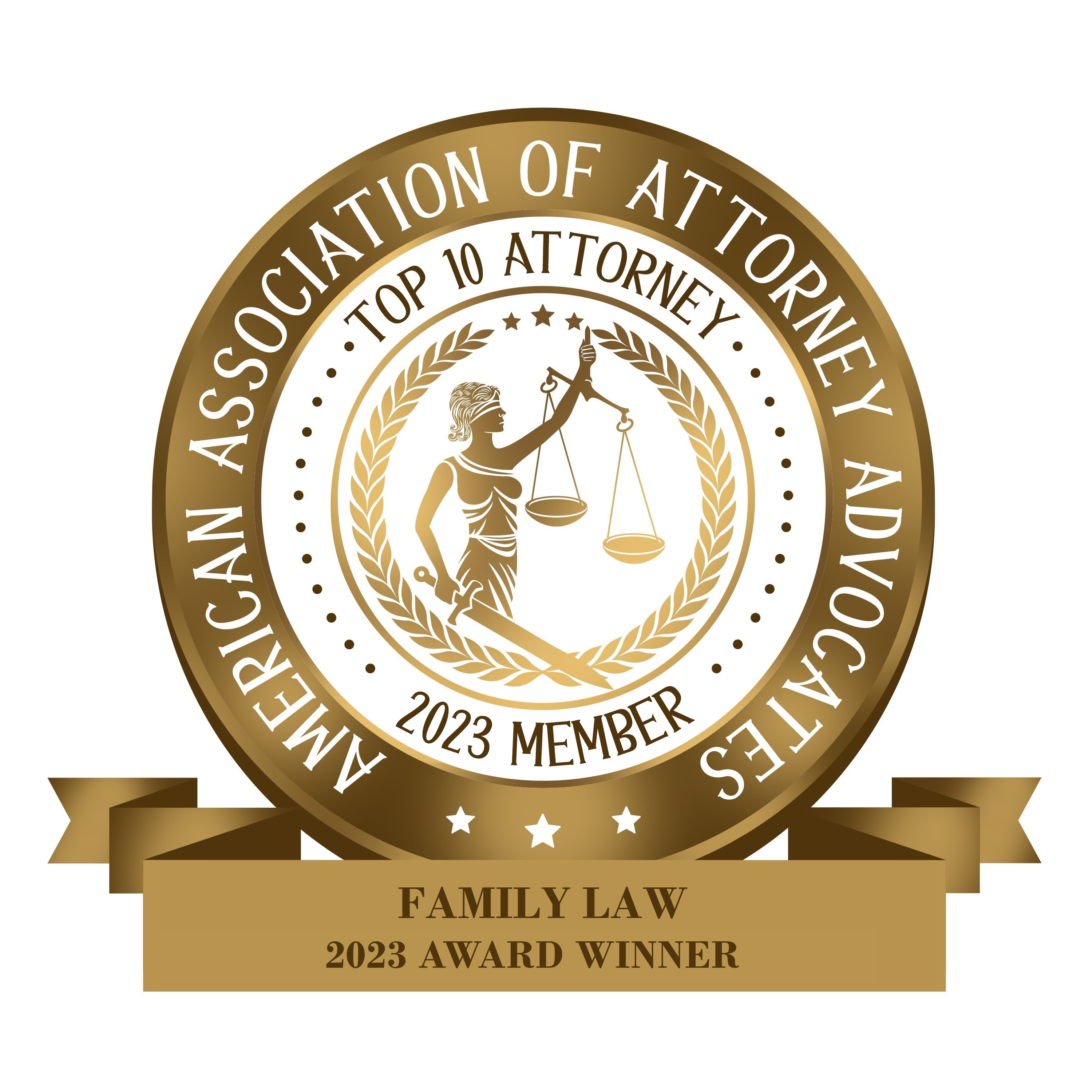AAAA Top 10 Attorney Family Law Badge