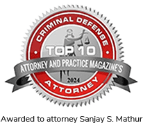 Top 10 Criminal Defense 2024 - Awarded to Sanjay S. Mathur, not the firm as a whole.